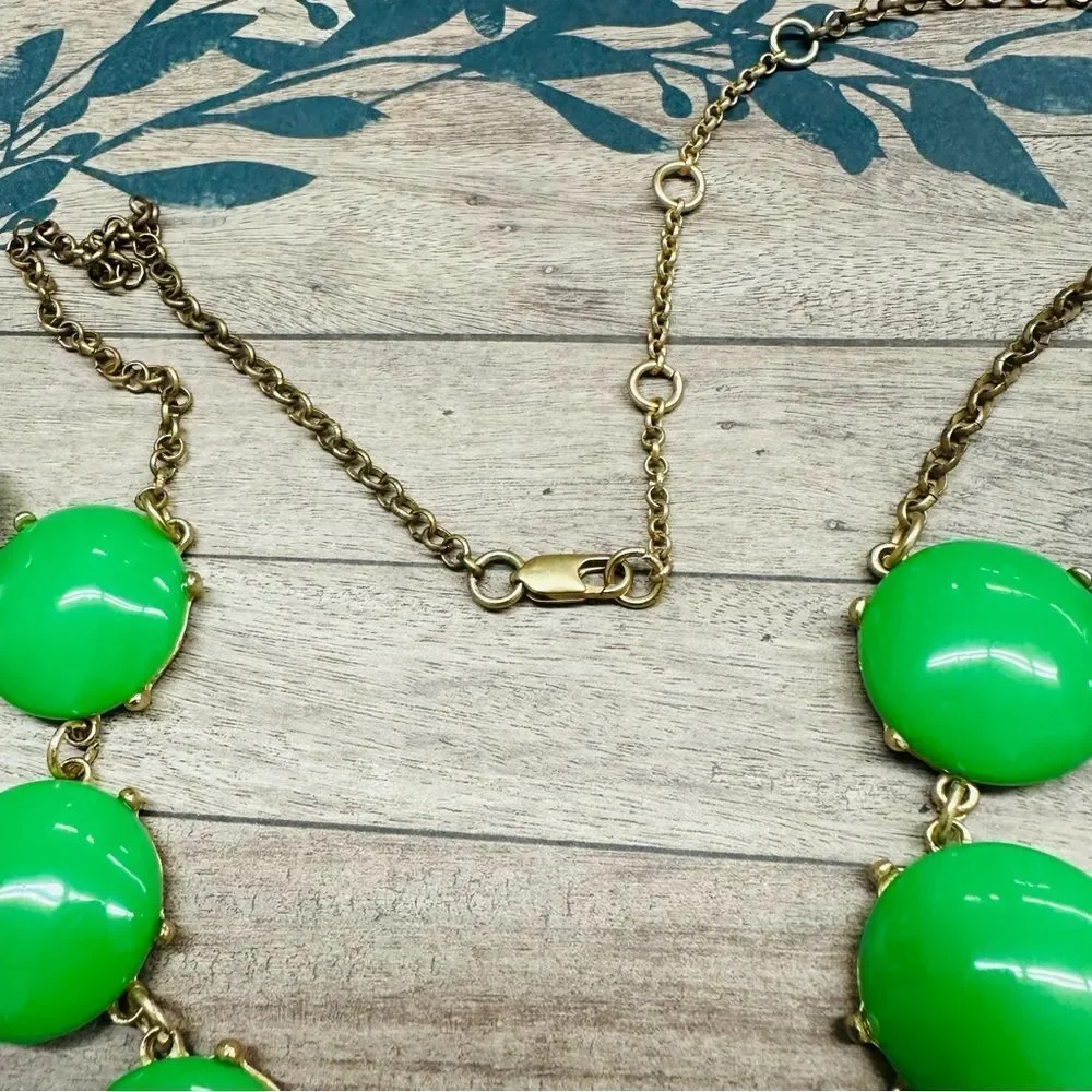 Gold Two Tone‎ Green Acrylic Bubble Necklace 26 In. B3